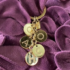 Coach gold rhinestone keychain / bag charm